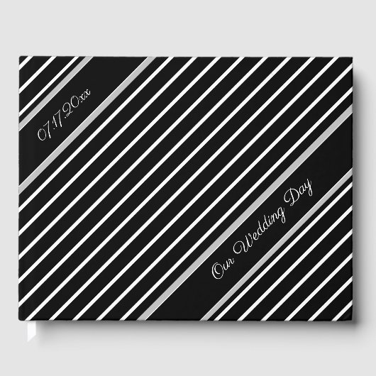 上品な白黒 ゲストブック (正面)