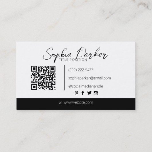 上品な白黒 名刺 (裏面)