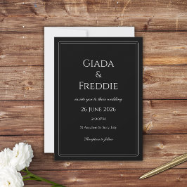 上品な白黒 招待状