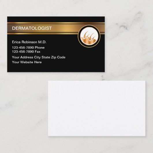 上品な皮膚科医の皮膚科の名刺 名刺 (正面/裏面)