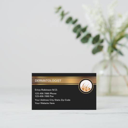 上品な皮膚科医の皮膚科の名刺 名刺 (スタンド正面)