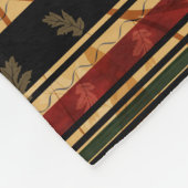 上品な秋の葉およびパターンデザイン フリースブランケット (角)