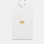 上品な紅茶パーティー金ゴールドブルーフローラ男の赤ちゃんシャワー ギフトタグ (裏面)