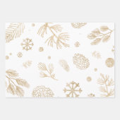 上品な素朴なクリスマスラッピングシートセット3 ラッピングペーパーシート (正面3)