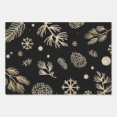 上品な素朴なクリスマスラッピングシートセット3 ラッピングペーパーシート (正面2)