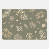 上品な素朴なクリスマスラッピングシートセット3 ラッピングペーパーシート (正面)