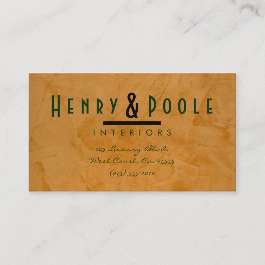 上品な素朴インテリアデザイナー名刺 名刺 (正面)