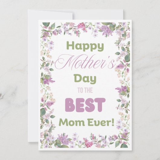 上品な紫と薄紫の花の母の日カード シーズンカード (正面)