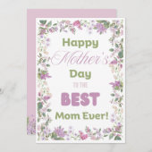 上品な紫と薄紫の花の母の日カード シーズンカード (正面/裏面)