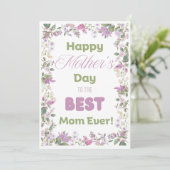 上品な紫と薄紫の花の母の日カード シーズンカード (スタンド正面)