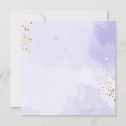 上品な紫と青の水彩花のウェディング (裏面)