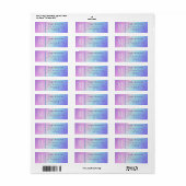 上品な紫と青の《写真》ぼけ味スターモノグラムアドレス ラベル (フルシート)