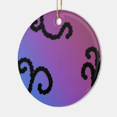 上品な紫と黒のビーズ付き渦巻き セラミックオーナメント (左)