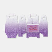 上品な紫のシルバーシークイン フェイバーボックス (折り畳みなし)