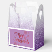 上品な紫のシルバーシークイン フェイバーボックス (オープン)