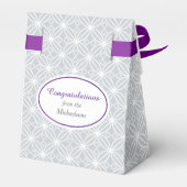 上品な紫の花模様の贈り物ボックス すべてのシーンに対応 フェイバーボックス (裏面サイド)