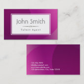 上品な紫色のタレントエージェントの名刺 名刺 (正面/裏面)