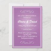 上品な紫色のヒトデのリハーサルの夕食の招待状 招待状 (裏面)