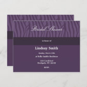 上品な紫色のブライダルシャワーの招待 招待状 (正面/裏面)