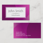 上品な紫色の政治学者の名刺 名刺 (正面/裏面)