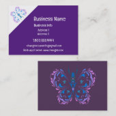 上品な紫色の蝶の変化カウンセリングサービス 名刺 (正面/裏面)