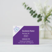 上品な紫色の蝶の変化カウンセリングサービス 名刺 (スタンド正面)