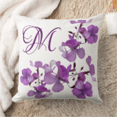 上品な紫色の野生の花Mモノグラムのカスタマイズ クッション (ブランケット)