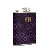 上品な紫色、黒い、および金ゴールド フラスク (右)