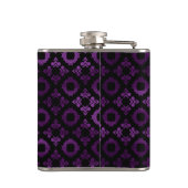 上品な紫色、黒い、および金ゴールド フラスク (裏面)