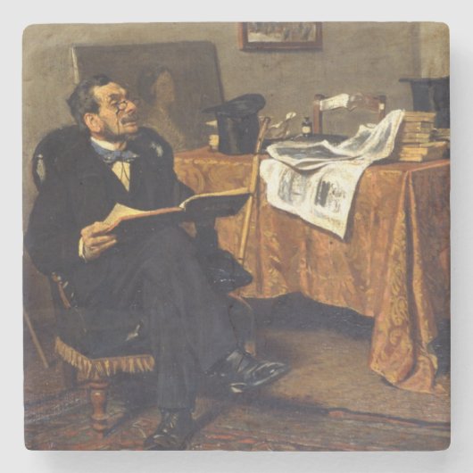 上品な紳士、芸術愛好家 ストーンコースター (正面)