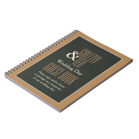 上品な組み立てられたヒグマの陽気な結婚式のゲストブック ノートブック (左側)