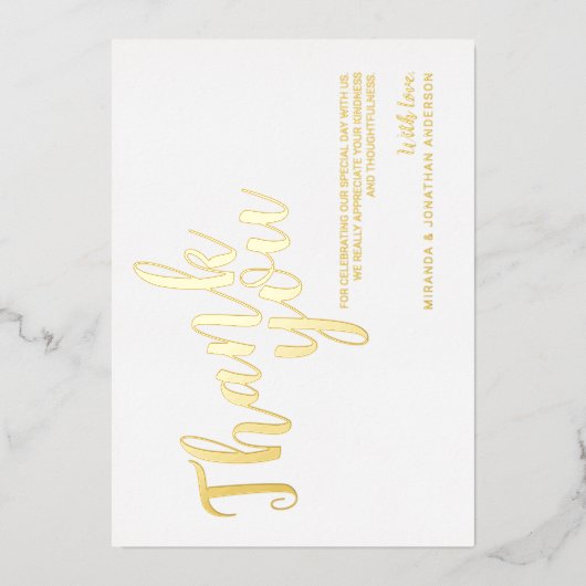 上品な結婚式ありがとう 箔招待状 (正面)