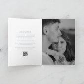 上品な結婚式のブルークリーンQRコード 招待状 (内部)