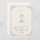 上品な結婚式の招待 招待状 (正面/裏面)