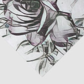 上品な結婚式の白黒のバラの花柄パターン 薄葉紙 (詳細)