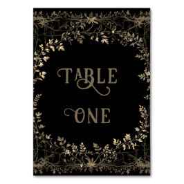 上品な絶妙な金ゴールドフローラオンブラック テーブルナンバー
