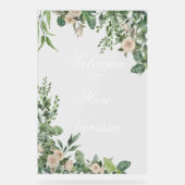 上品な緑のウェルカムサイン アクリルサイン (正面)