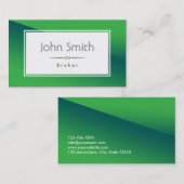 上品な緑の不動産ブローカーの名刺 名刺 (正面/裏面)