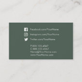 上品な緑の円 名刺 (裏面)