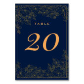 上品な繊細なゴールデンパターンネイビーブルー テーブルナンバー (裏面)