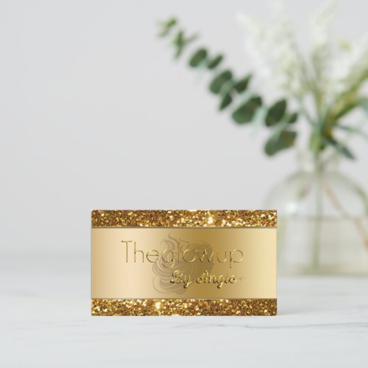 上品な美しいの美容院の名刺 名刺 (スタンド正面)