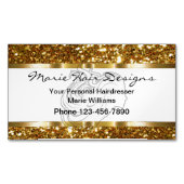 上品な美しいヘアスタイリスト マグネット名刺 (正面)