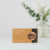 上品な美しい金ゴールドカラー口紅ビジネスカード 名刺 (スタンド正面)