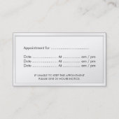 上品な美容師のアポイントメントの名刺 予約カード (裏面)