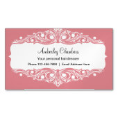 上品な美容師美しいファッション マグネット名刺 (正面)