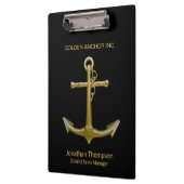 上品な航海の金ゴールドいかりオンブラック クリップボード (左)