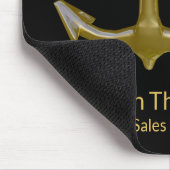 上品な航海の金ゴールドいかりオンブラック マウスパッド (コーナー)