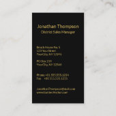 上品な航海の金ゴールドいかりオンブラック 名刺 (裏面)