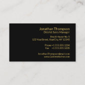 上品な航海の金ゴールドいかりオンブラック 名刺 (裏面)