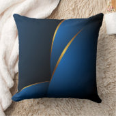 上品な色合いの青と金ゴールド枕 クッション (ブランケット)